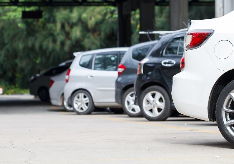 cars in parking lot