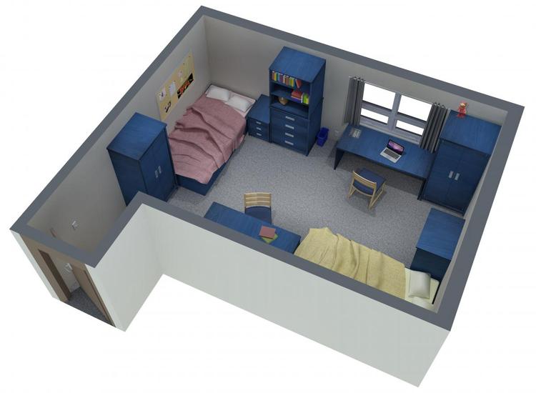 Residence East Towers Double Room Layout