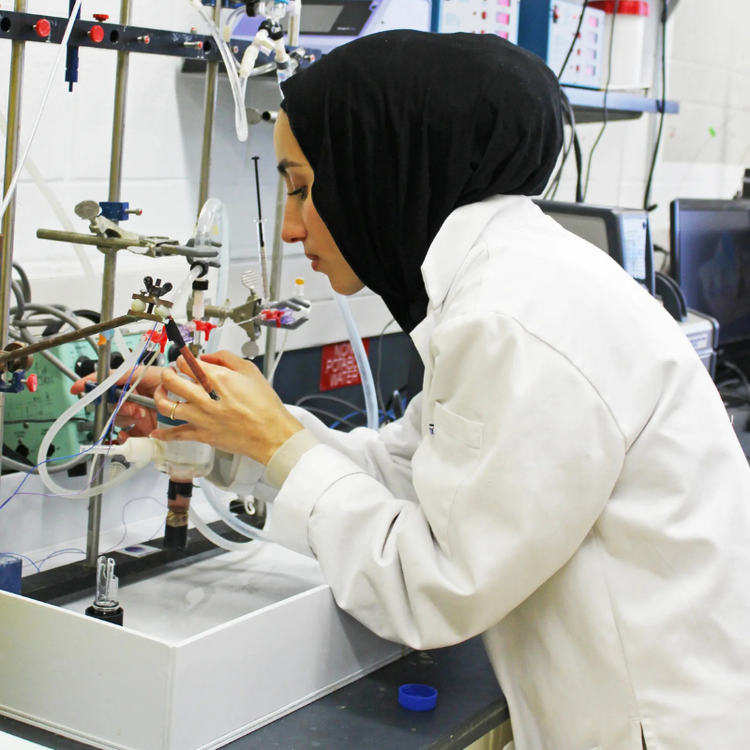 Student in the HHS lab