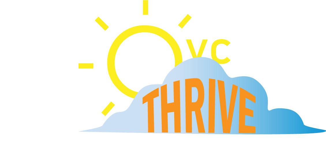 Logo for OVC THRIVE student club - sun rising from behind a cloud