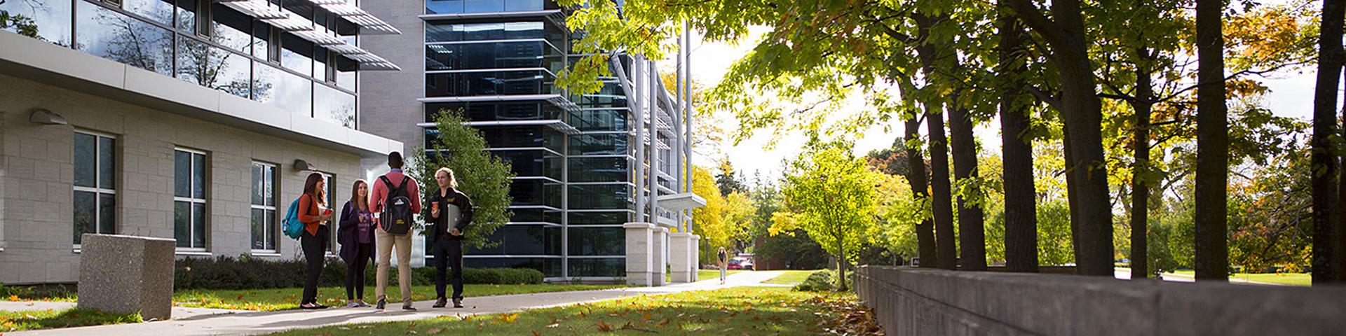 students walking on campus