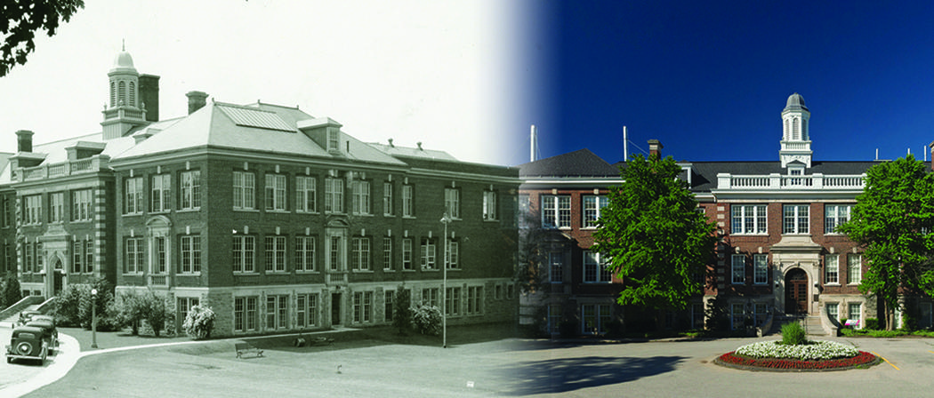Ontario Veterinary College main building, than and now
