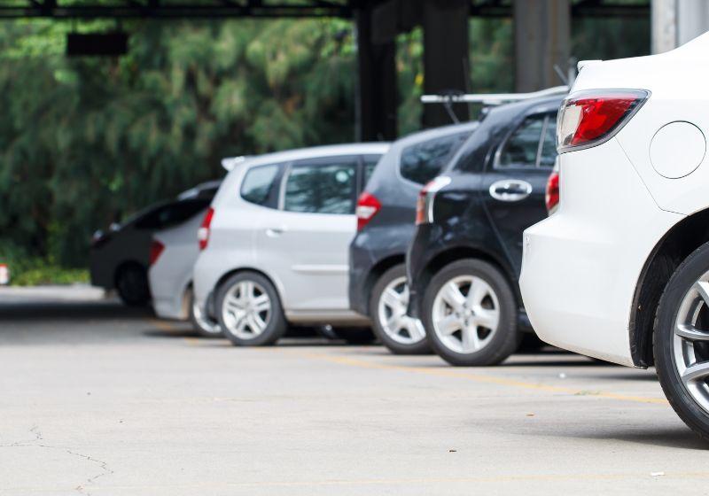cars in parking lot