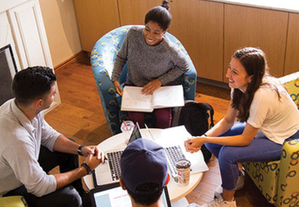 students collaborating in mac hall