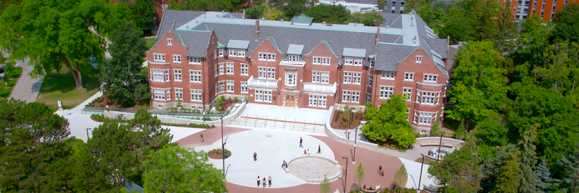 an aerial photo of macdonald hall campus