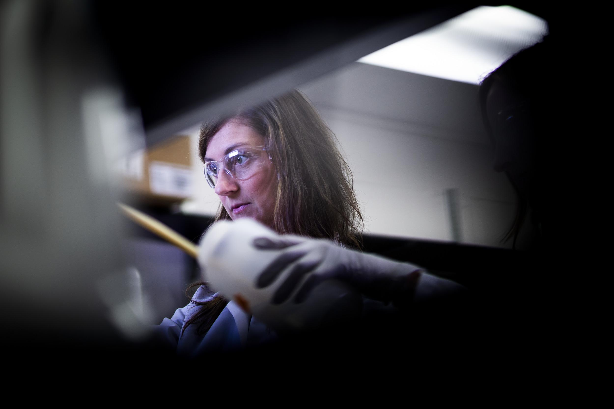 Heather Murphy working in a lab