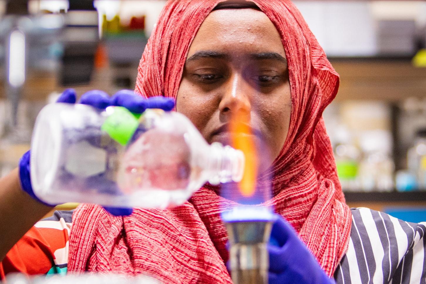 Student working in lab