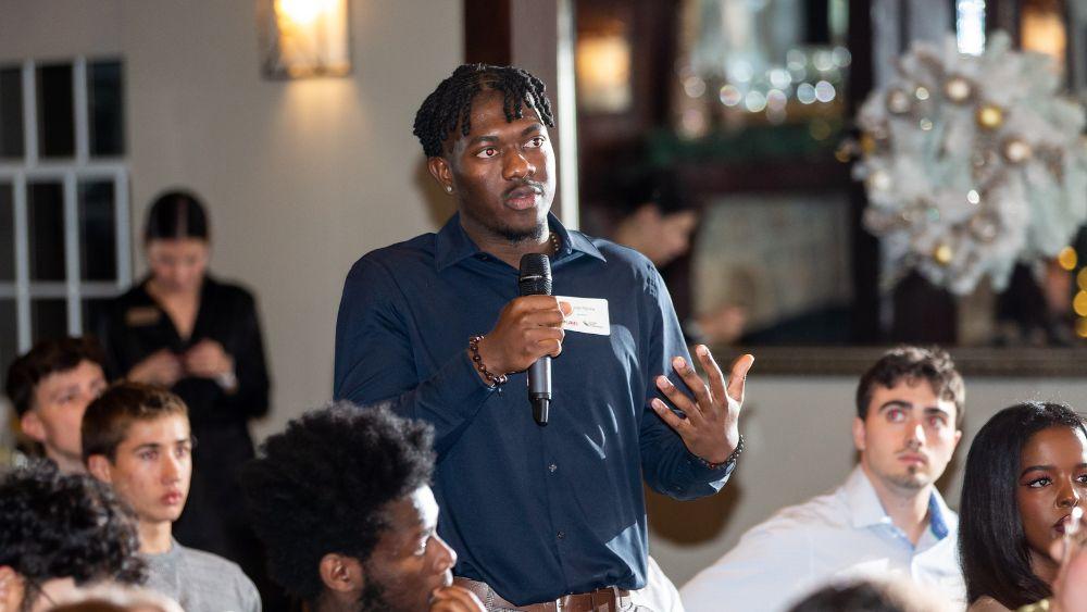 young man giving a speech 
