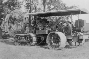 black and white image of a ditching machine ca. 1920