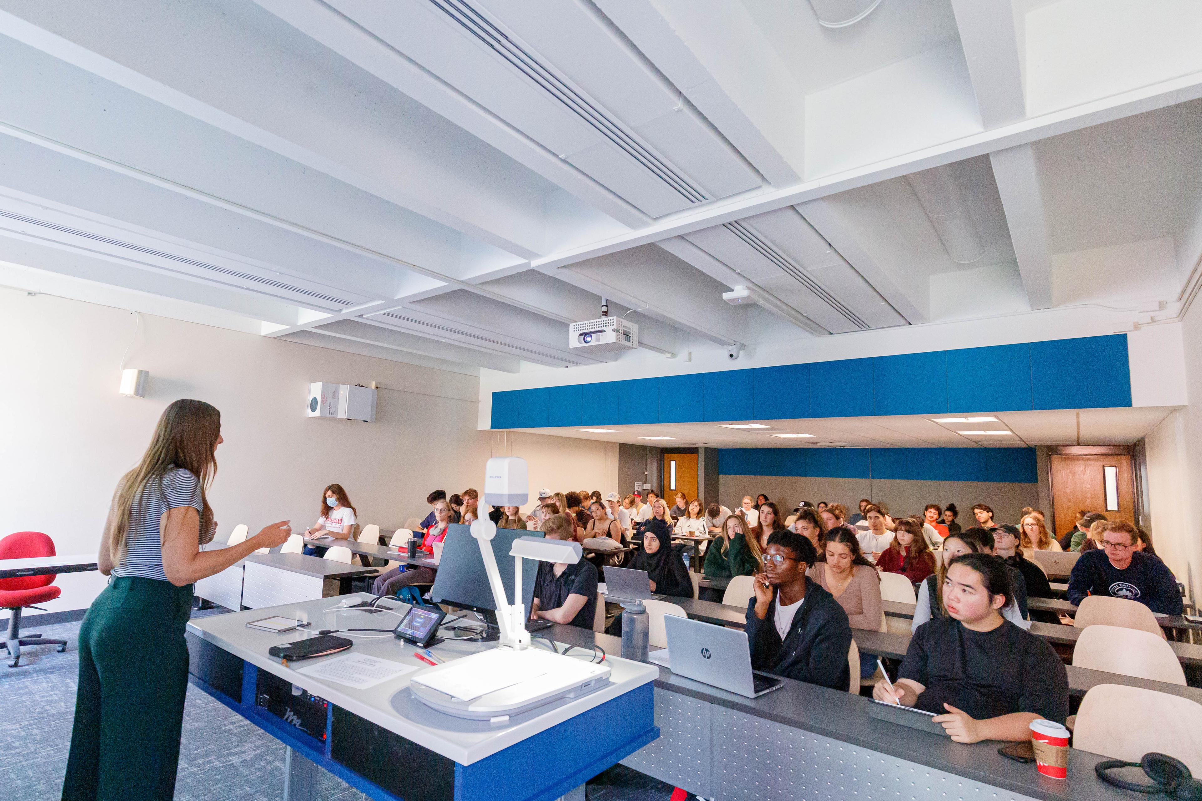 Professor giving a lecture in hall