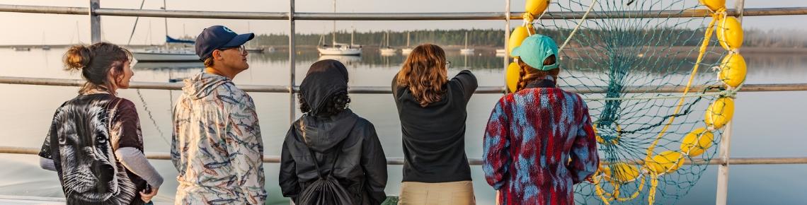 Students on a boat