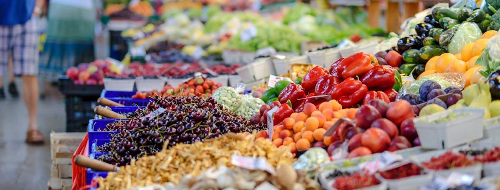 a grocery store with product on the shelf