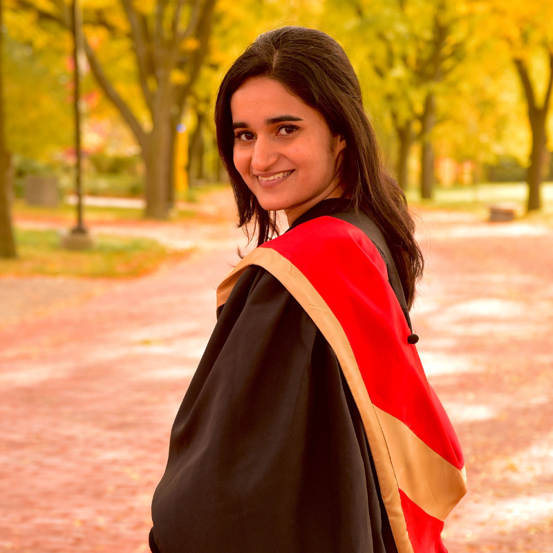 Parneet Kaur in her grad gown.