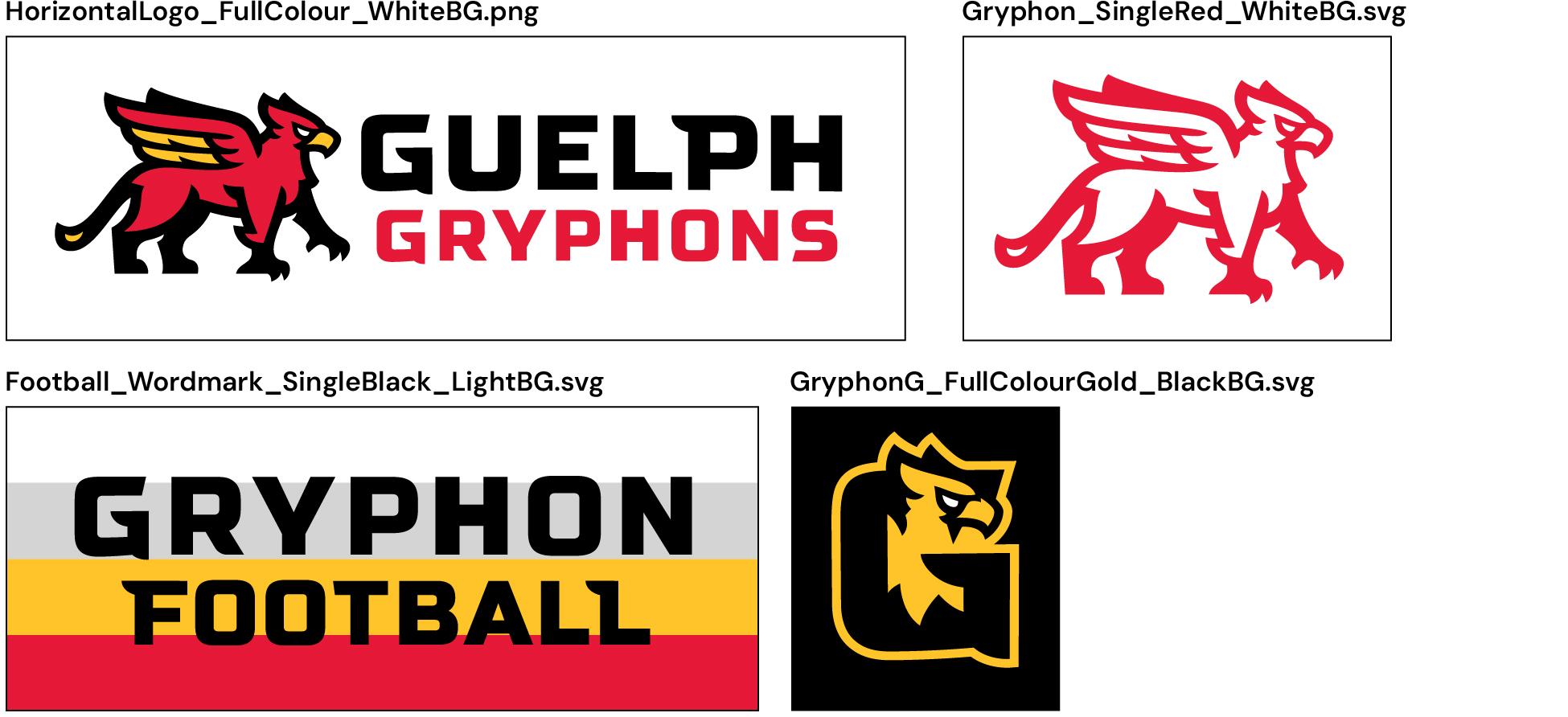 Four different brand assets with their file name.