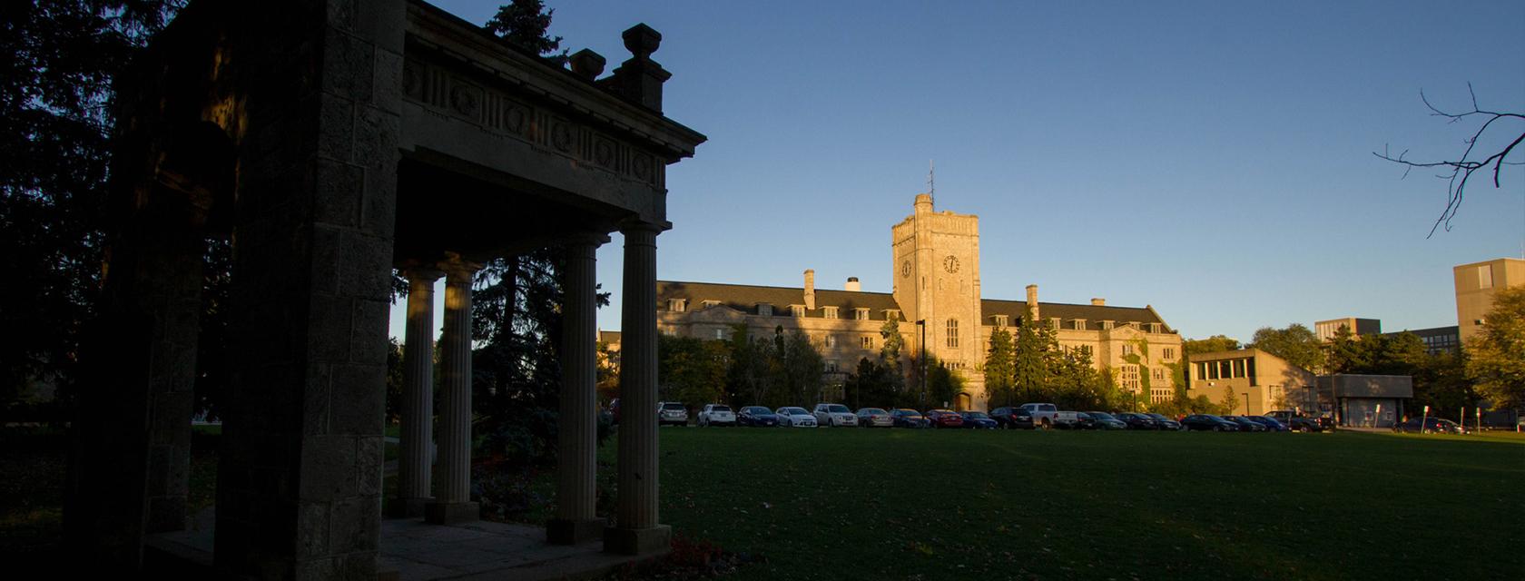 Sunset on Johnston Hall.