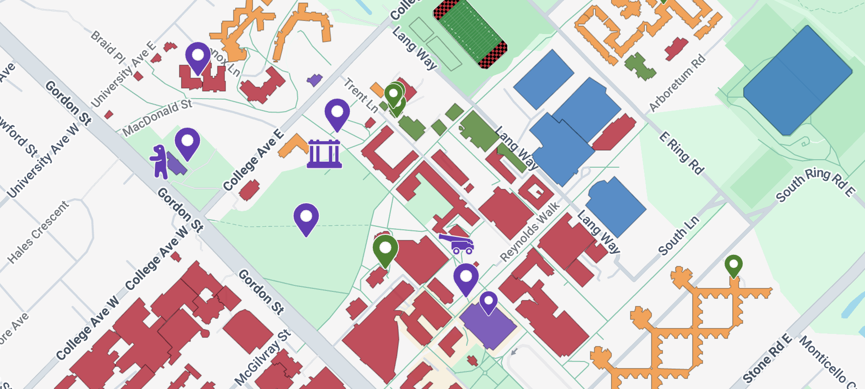 screenshot of campus map