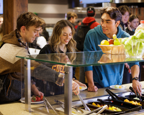 Students in dining hall