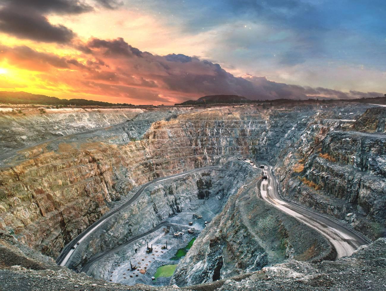 A scenic wide shot of a mine.