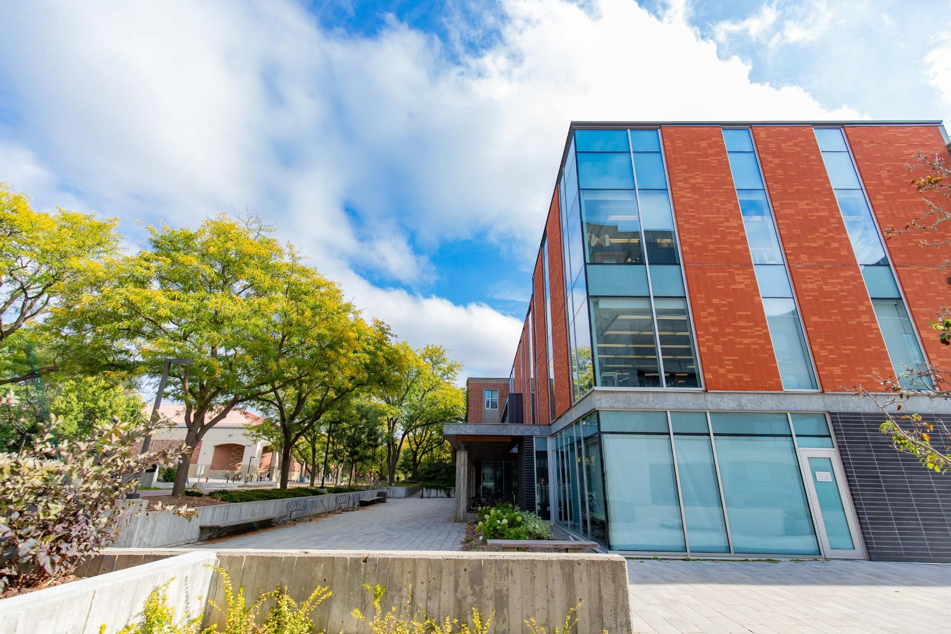 Albert A. Thornbrough Building on campus.
