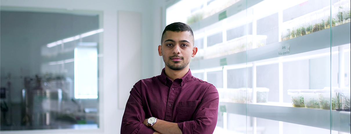 ajwal standing in a lab