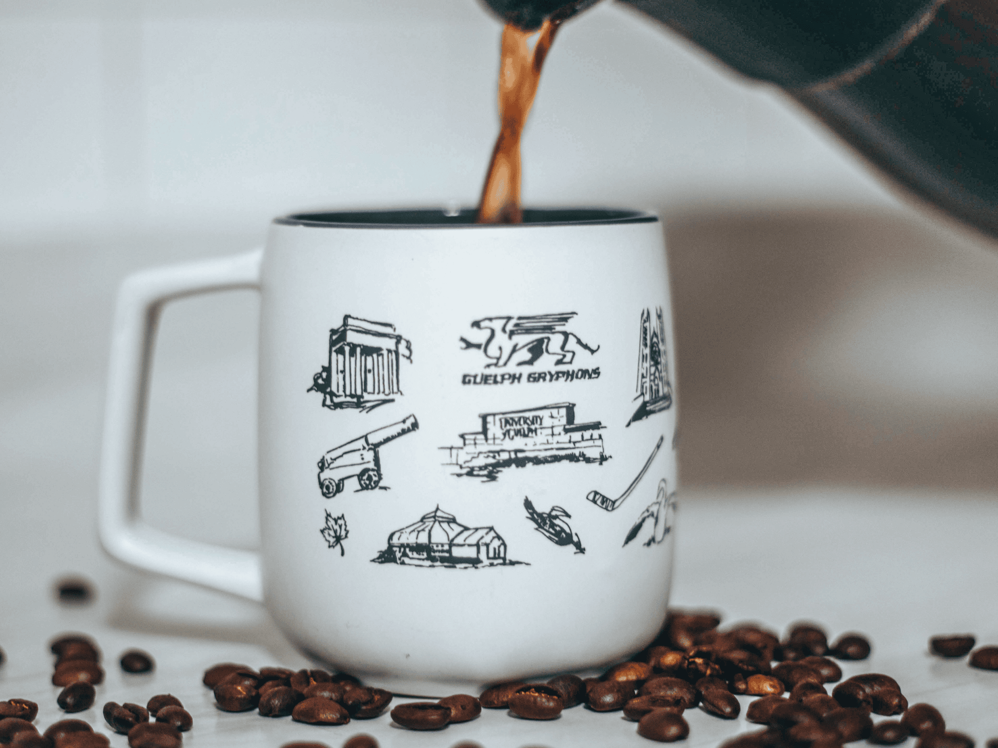 Coffee poured into mug