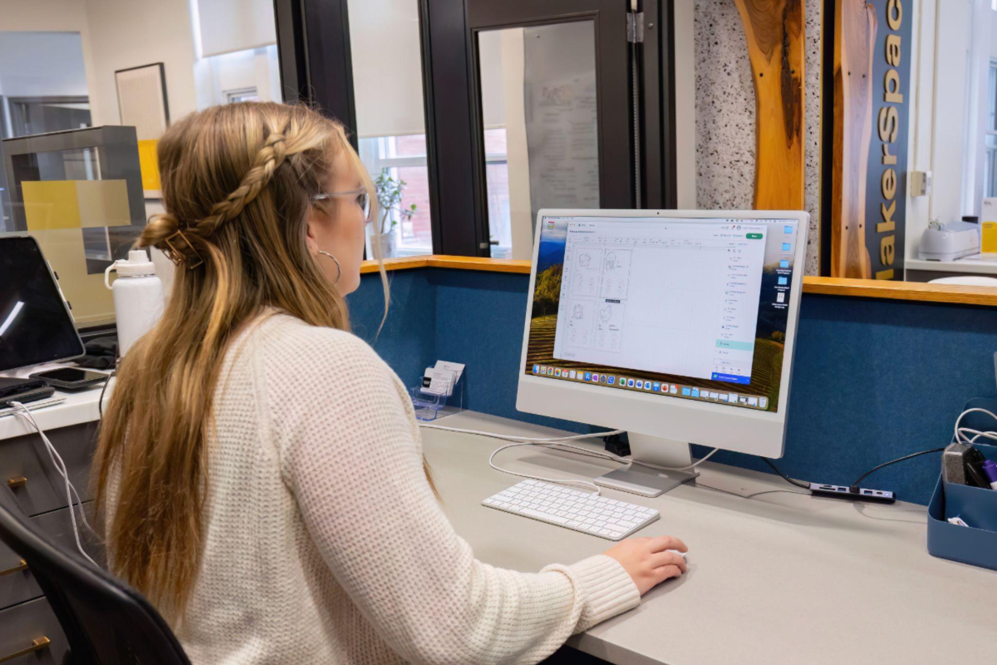 Student using computer