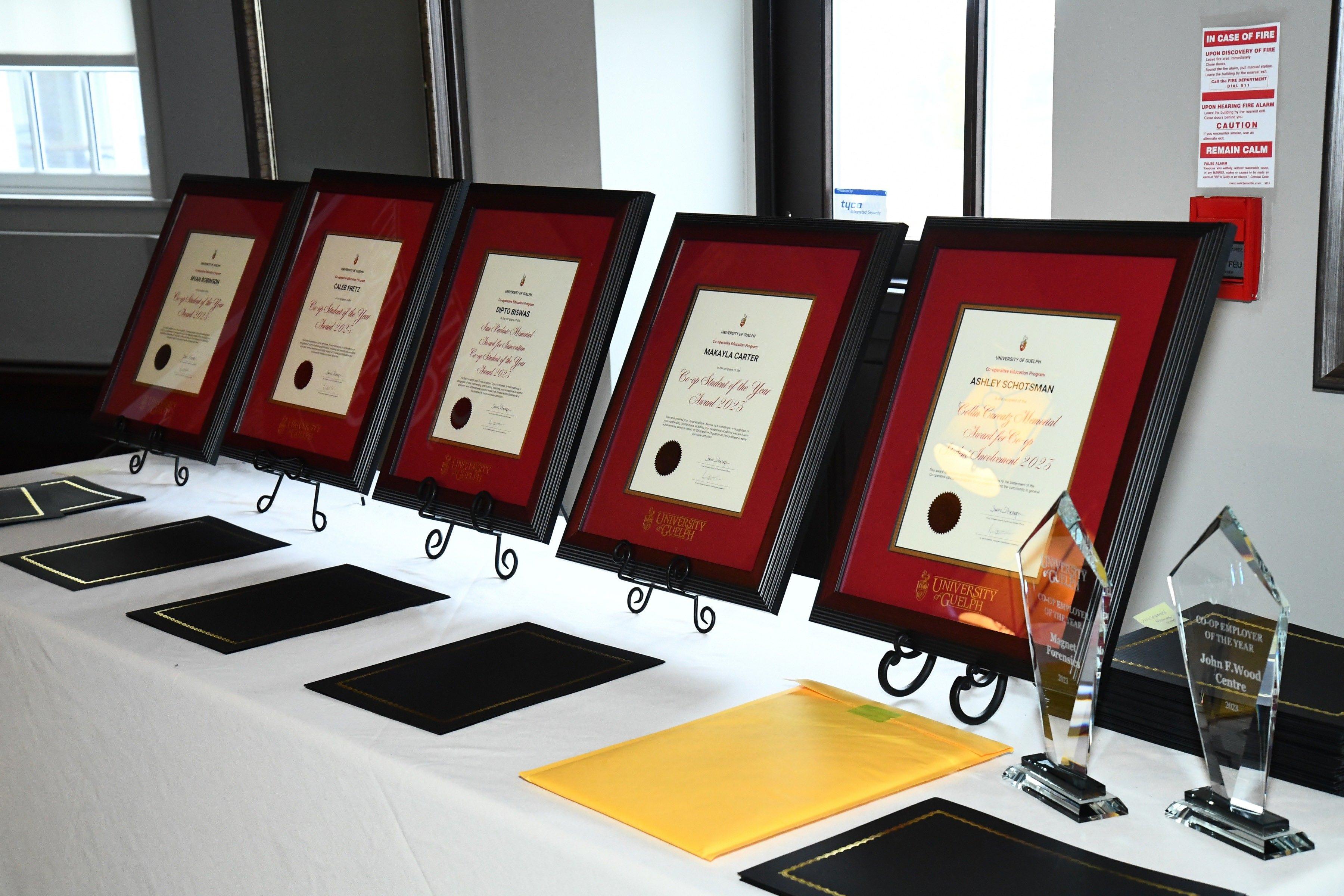 Image of co-op award plaques and trophy's