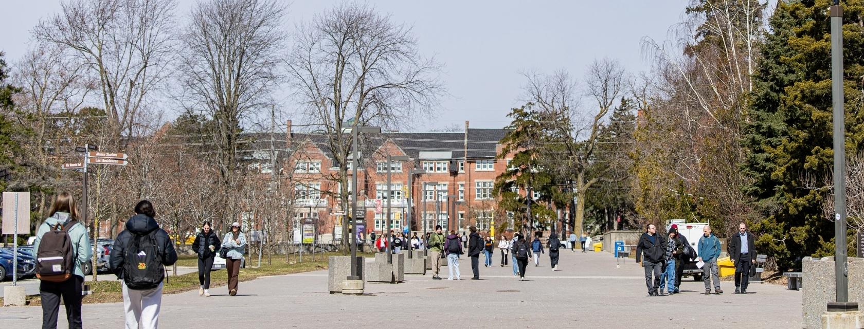 People walk on the U of G campus