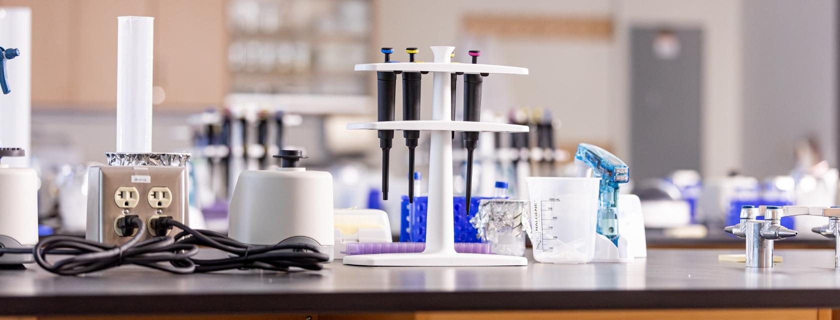 Tools on a table in a lab classroom