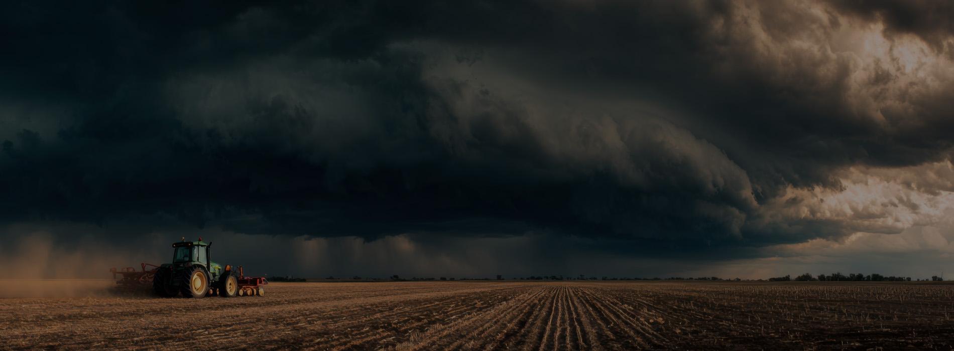 Thriving in Turbulence - Stormy sky breaking way to the sun set
