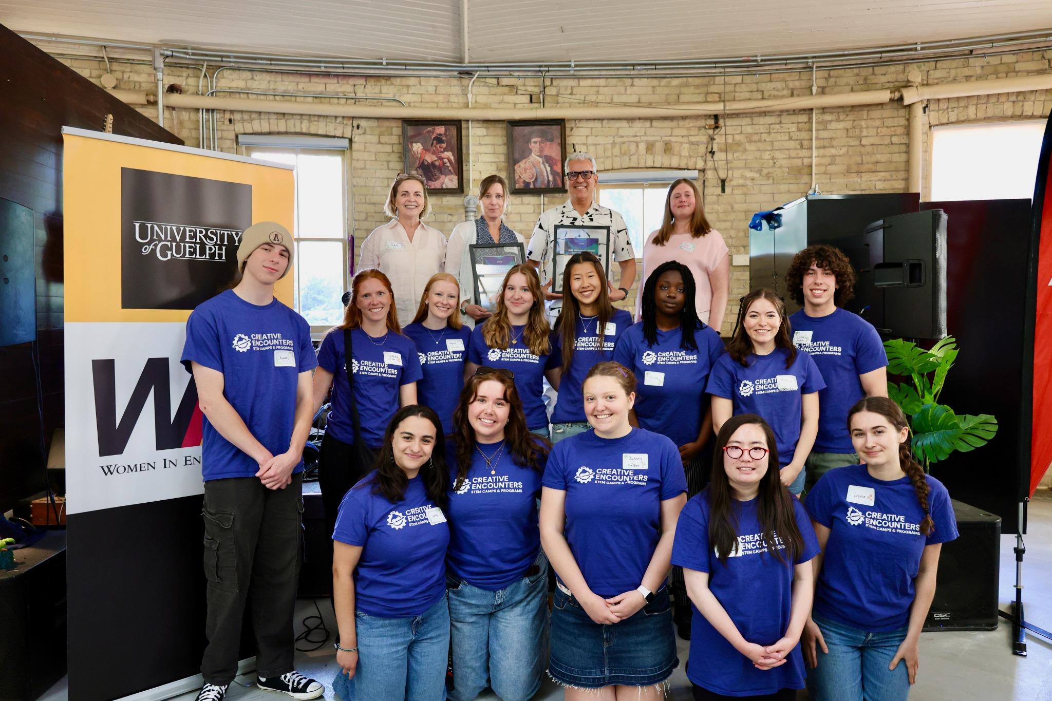 Creative Encounters team (in blue shirts). And, top row from right to left, Jean Hein, Dr. Joanne O'Meara, Dr. Moncef Nehdi, and Dr. Jana Levison