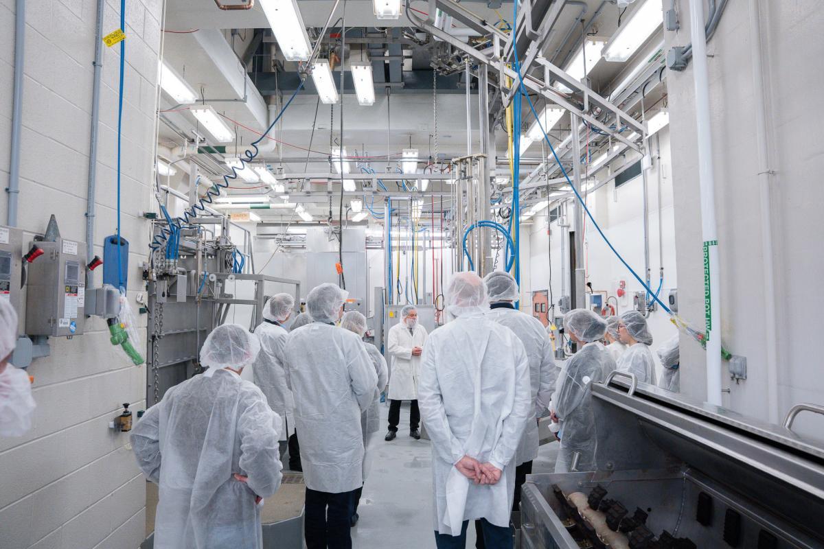 Guests touring Meat Lab facilities