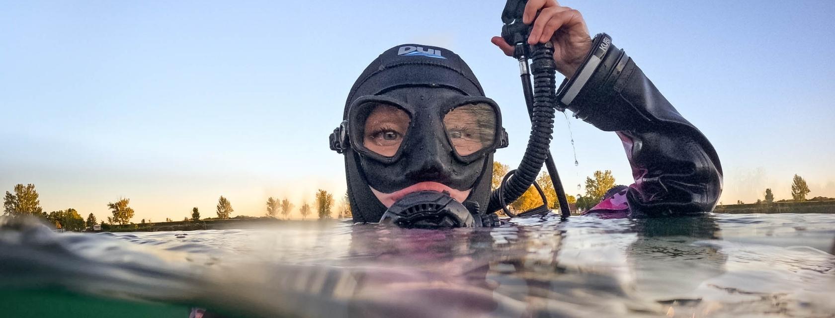 Student snorkeling