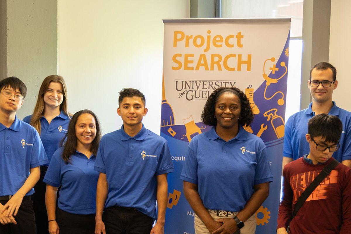 Members of the Project SEARCH program stand in a line
