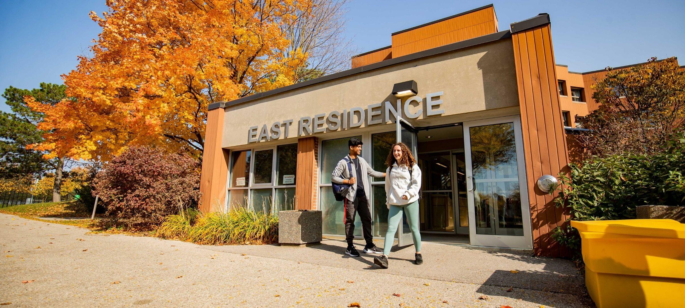 Students outside of East Residence