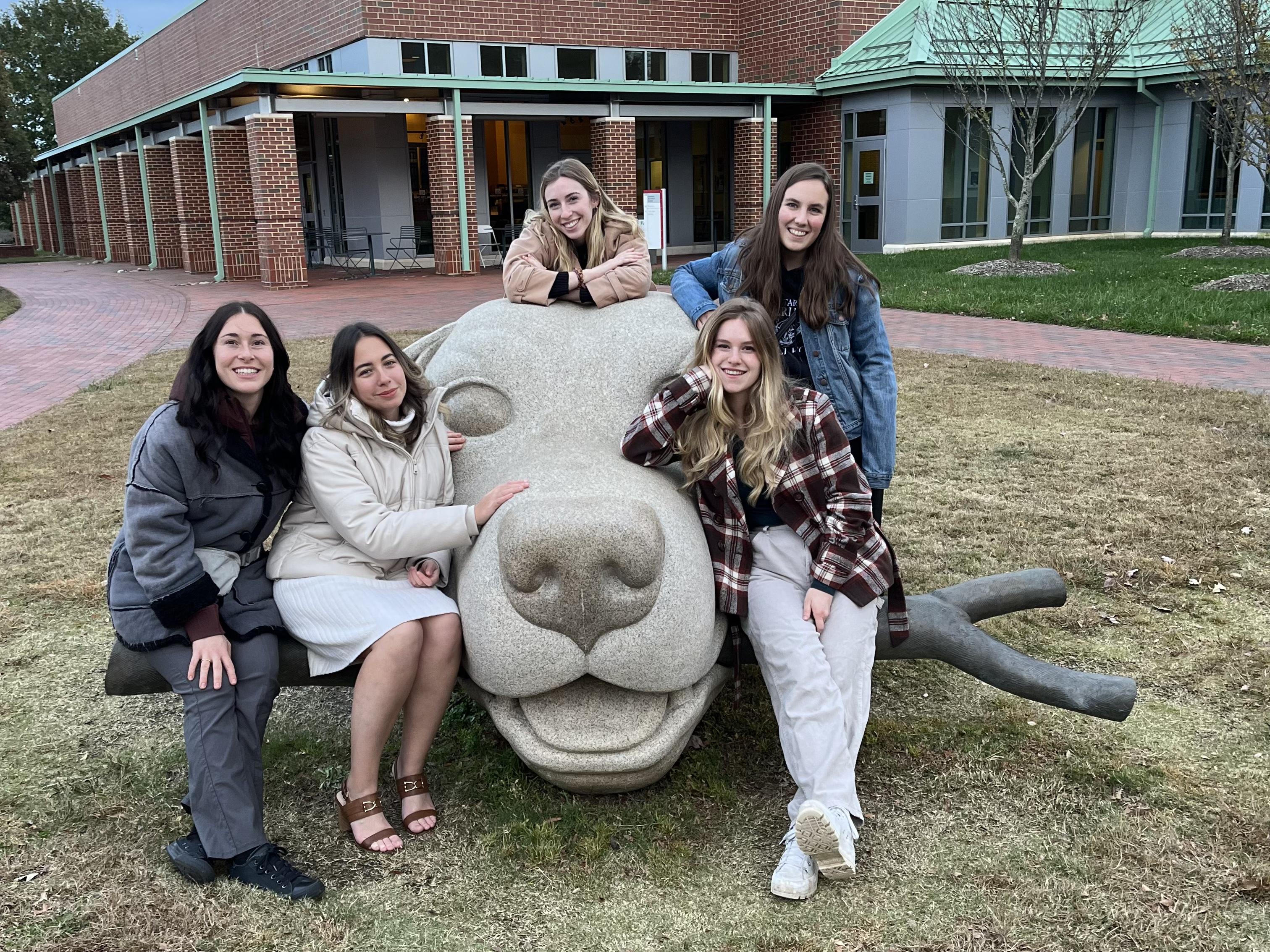 Students from the OVC Doctorate of Veterinary Medicine program pose outside the North Carolina State University veterinary college ahead of their competition for animal welfare.