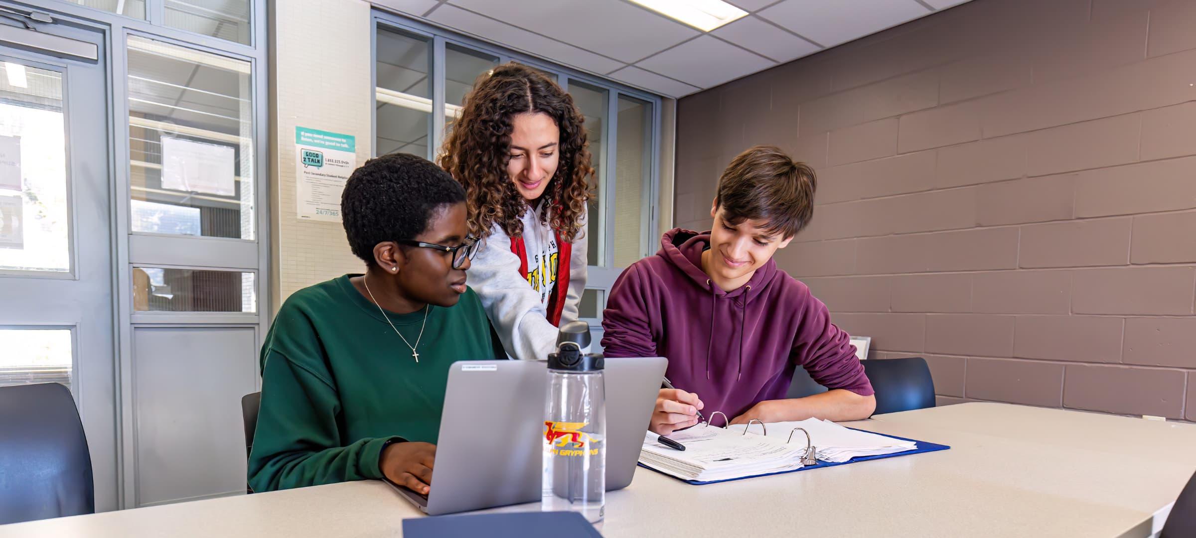 Students studying in Academic Support Centre