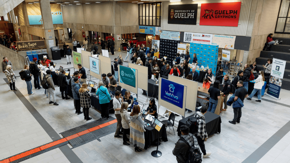 Birds eye view of event in the University Centre