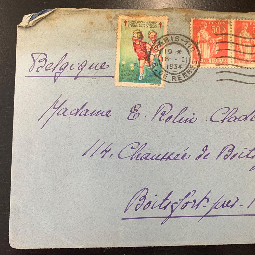 An old letter with postal stamps