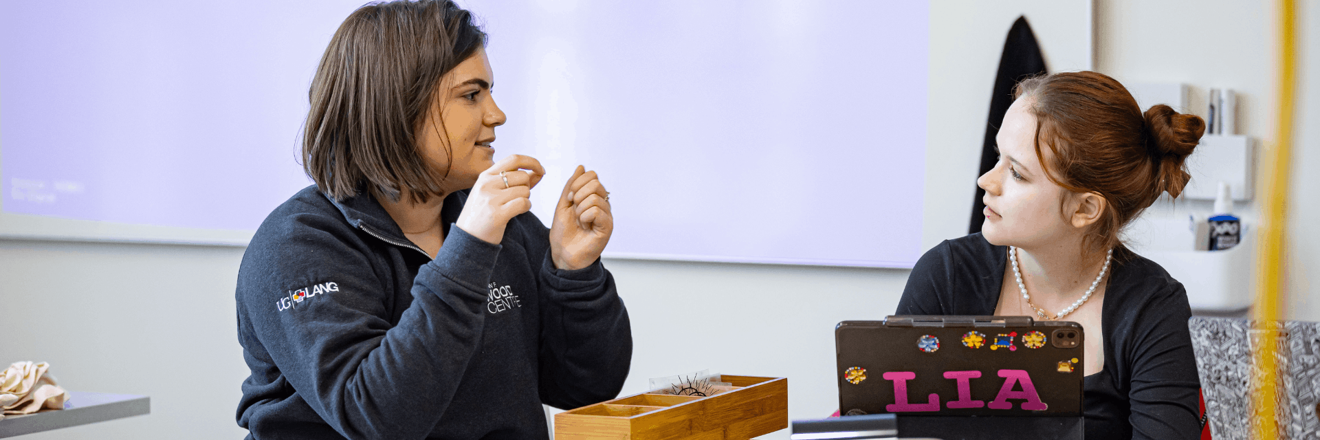 Two Students in Classroom