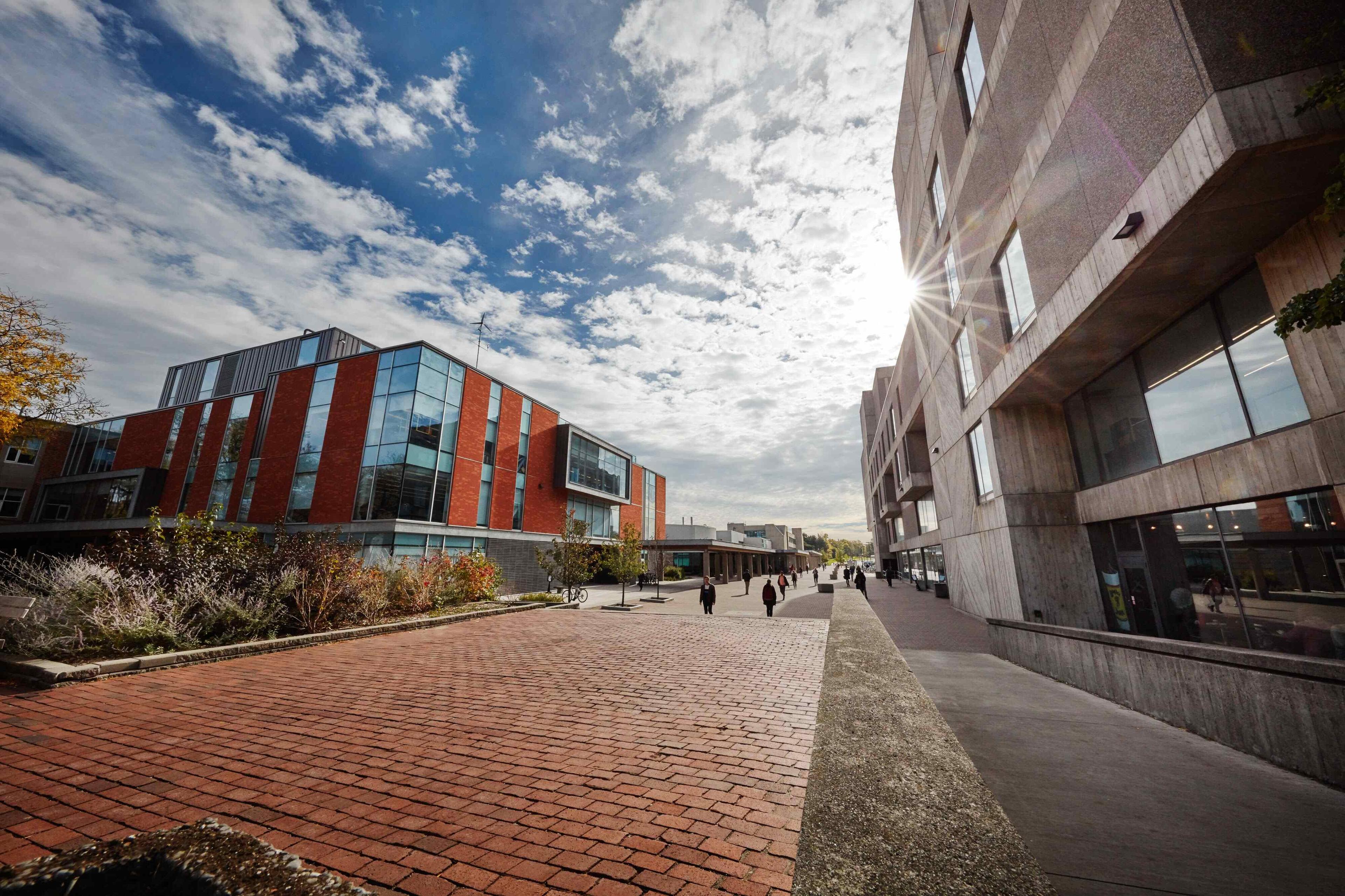 Walkway between the University Centre and Thornborough