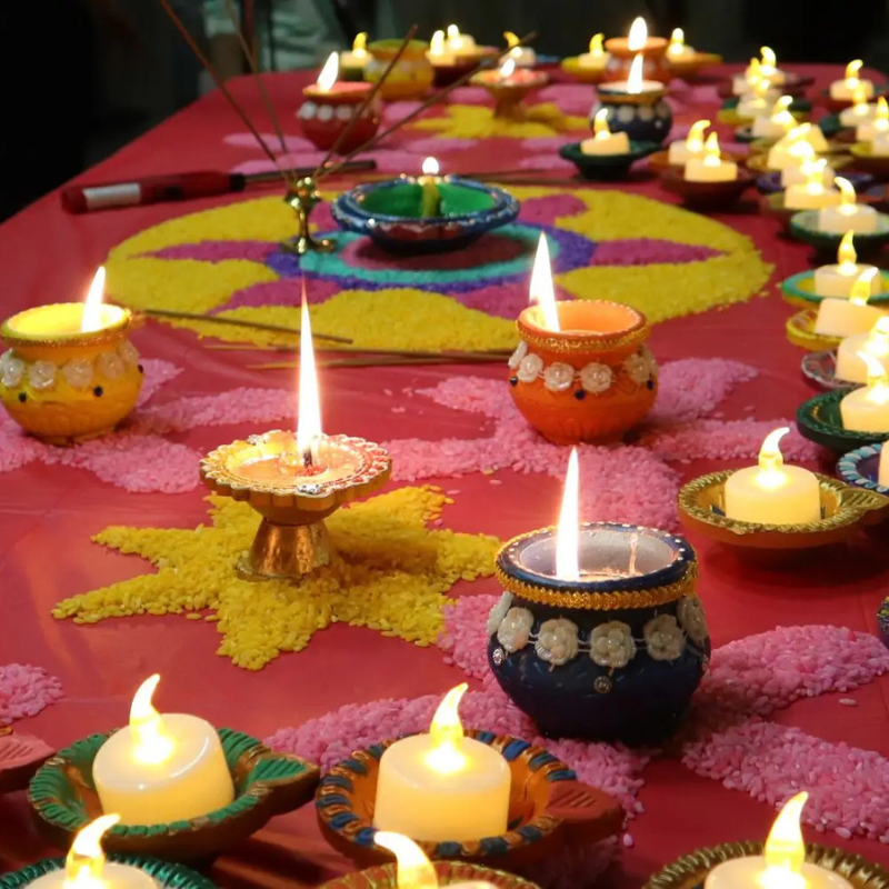 candles on a table