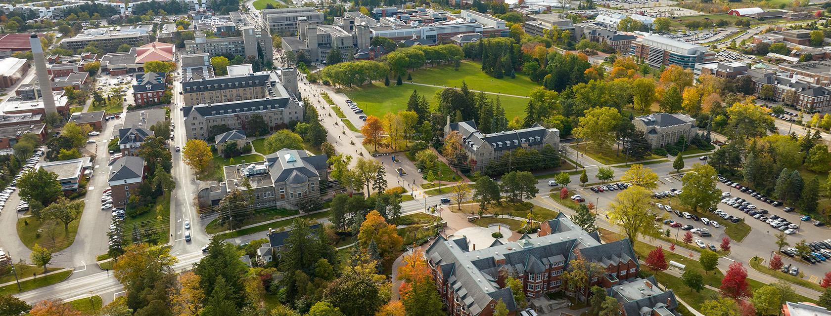 Aerial view of campus