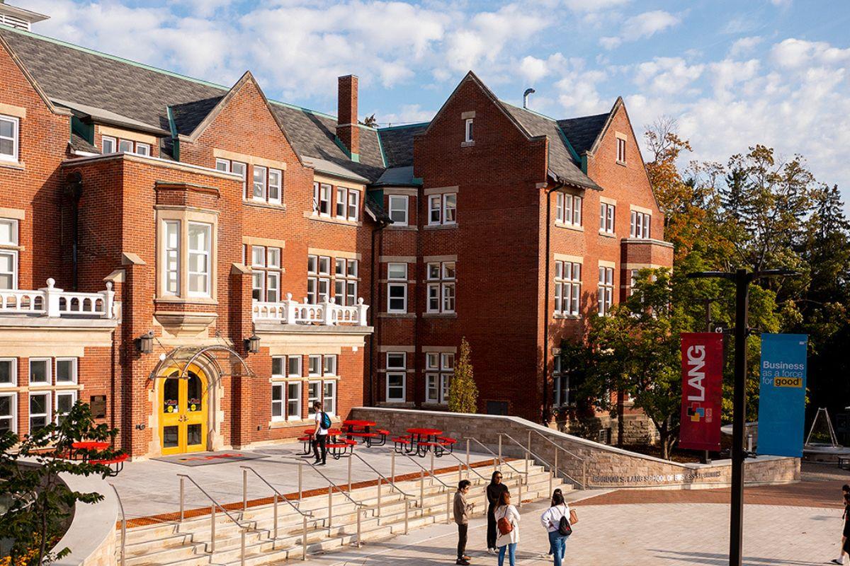 Exterior image of the Gordon S. Lang School of Business and Economics