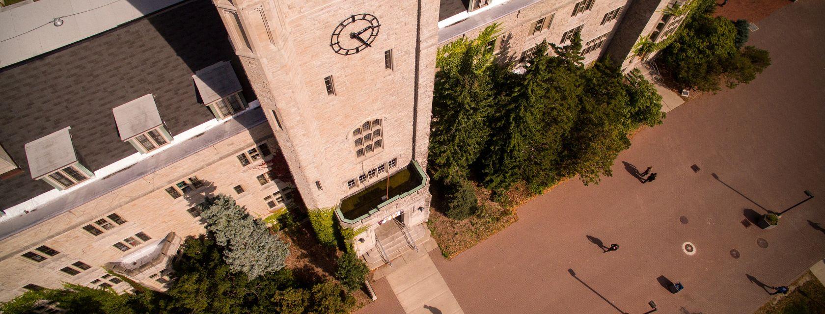 Overhead shot of Johnston Hall