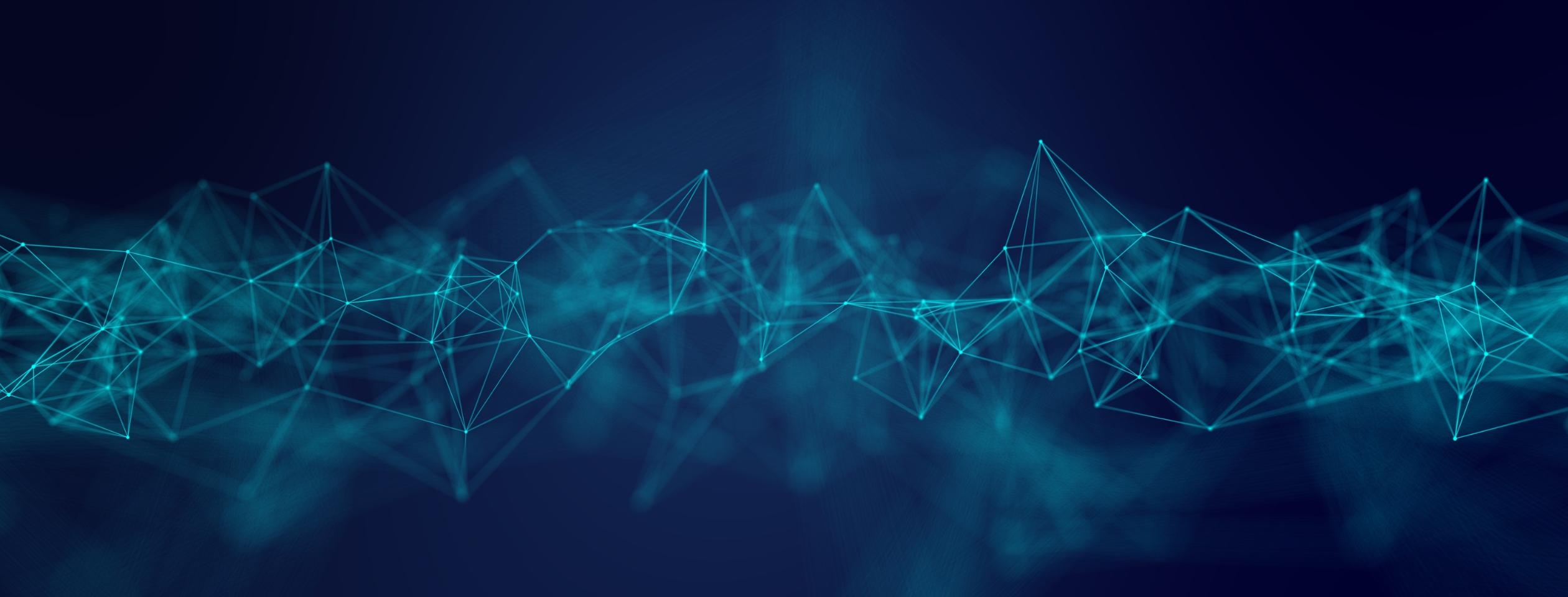 Geometric blue lines