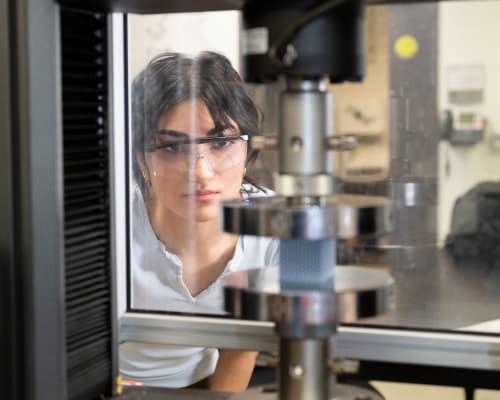 Engineering student in lab