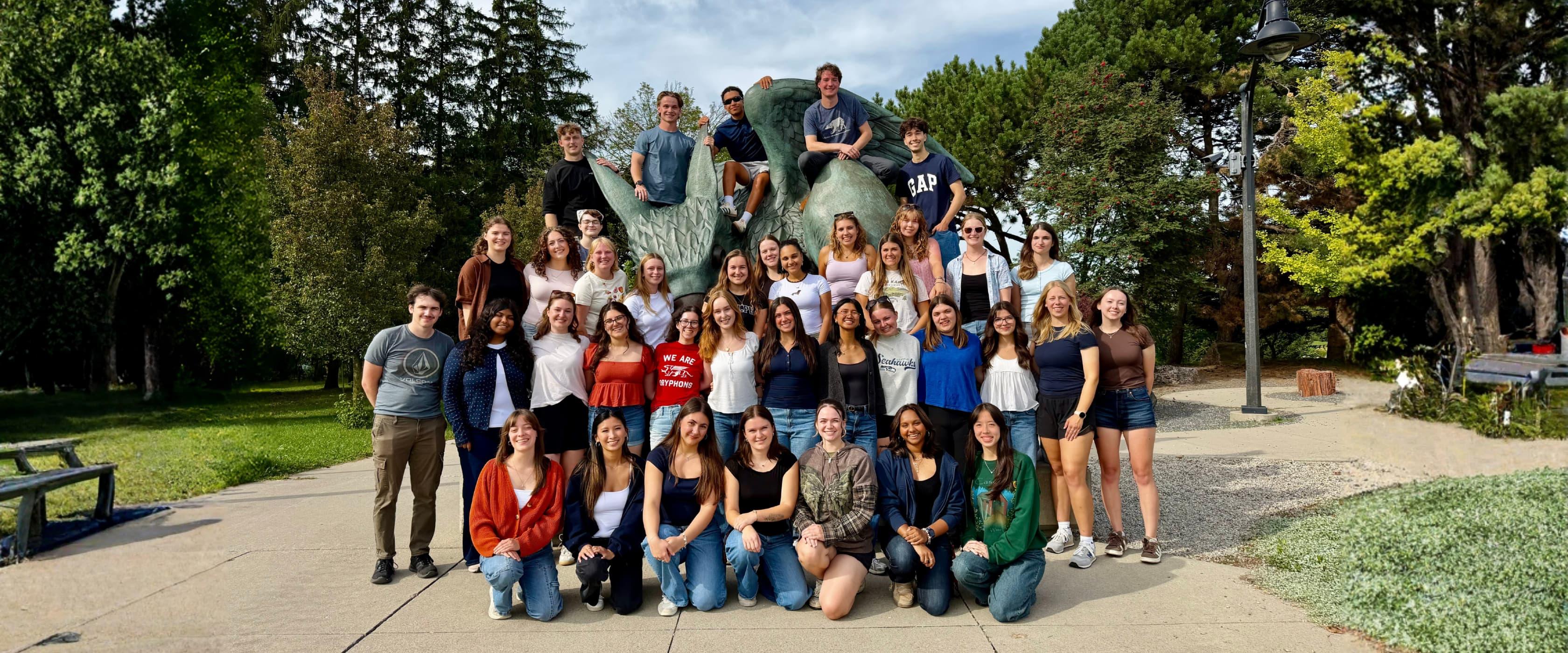 Tour Guides at the Gryphon Statue