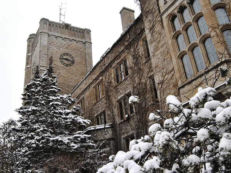 Johnston Hall in the winter