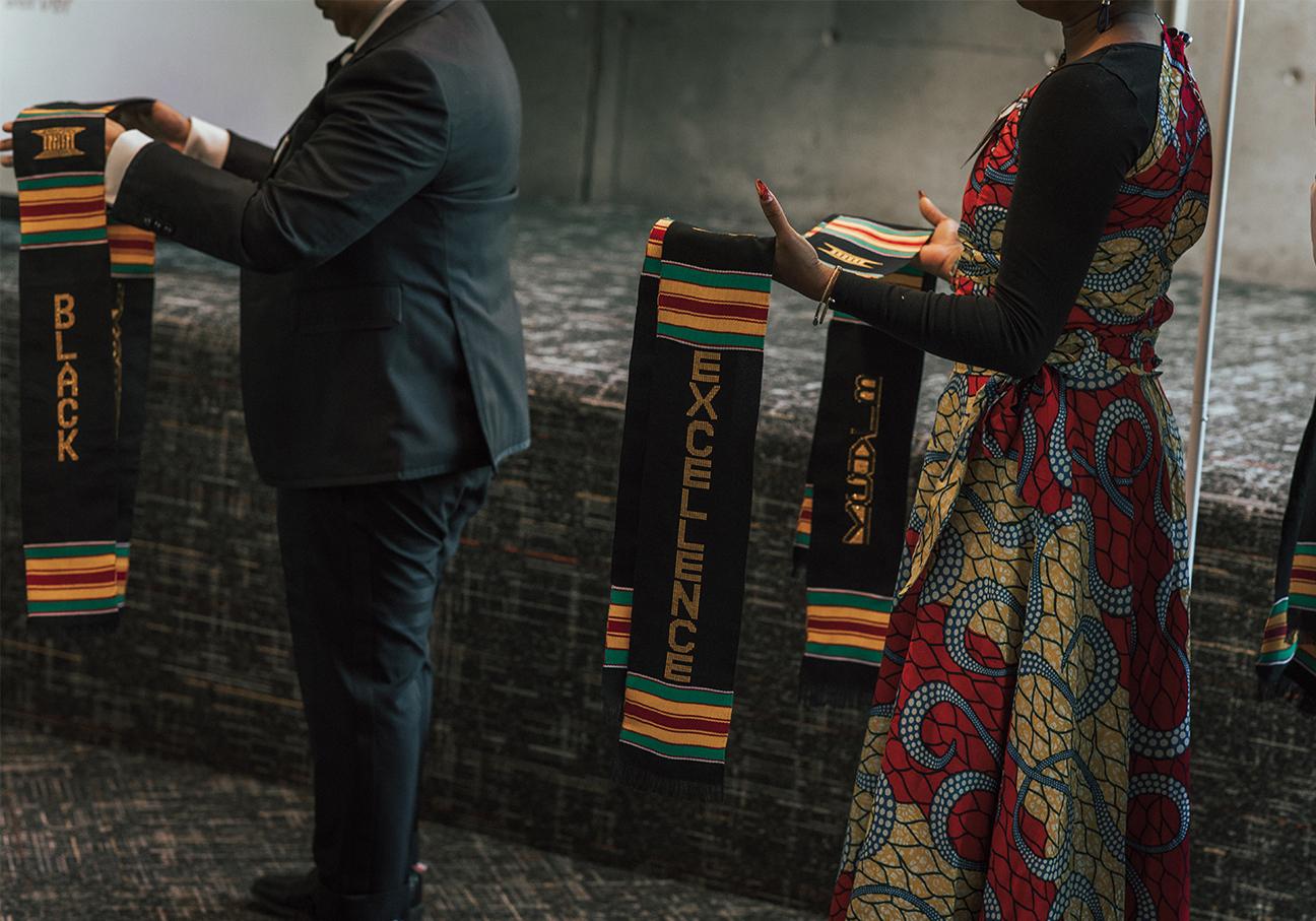 Black Graduation and Achievement Ceremony Kente Stoles